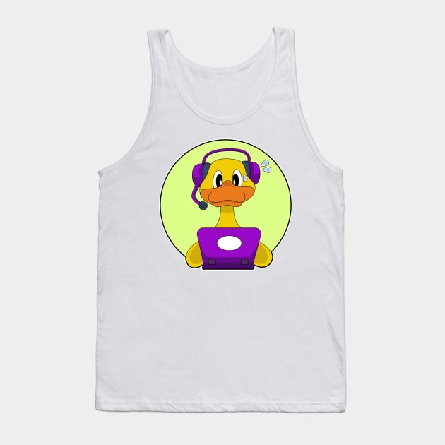 Duck Secretary Laptop Tank Top by Markus Schnabel